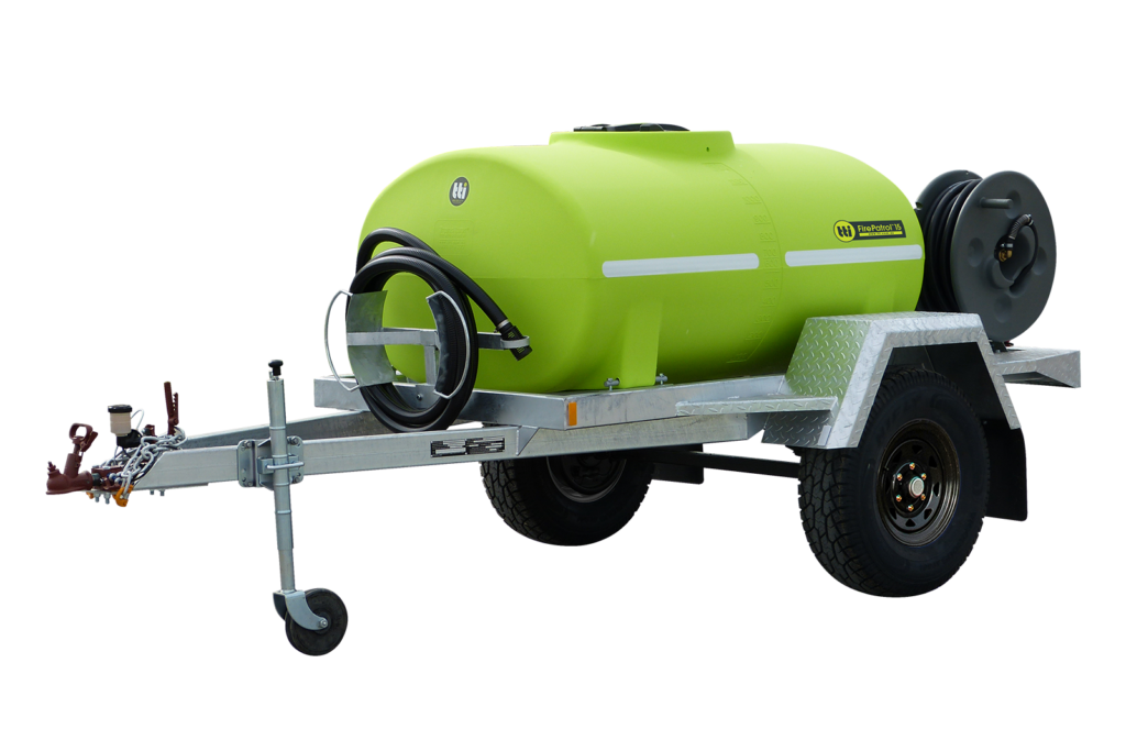 Genuine TTI 1200L FirePatrol15™ Fire Fighting Trailer With Pump and Hose Reel On Farm