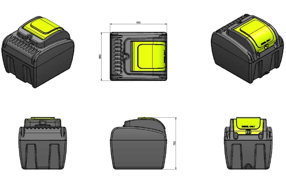 200L DieselCaptain™ Portable Diesel Fuel Tank Pod