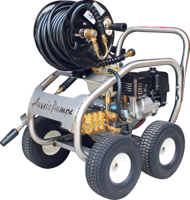 Aussie Pumps Scud AB30 - Commercial, 3000 Psi, 6.5Hp. 10L/Min incl Hose Reel, Turbo Lance and Foamer