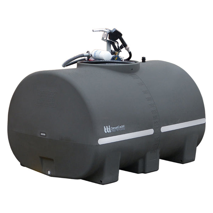 1500 LITRE DIESEL CADET 12 VOLT 60 L/MIN PUMP AND EXTRAS.