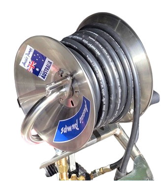 Aussie Pumps AB30 Pocket Rocket, Stainless Steel Hose Reel
