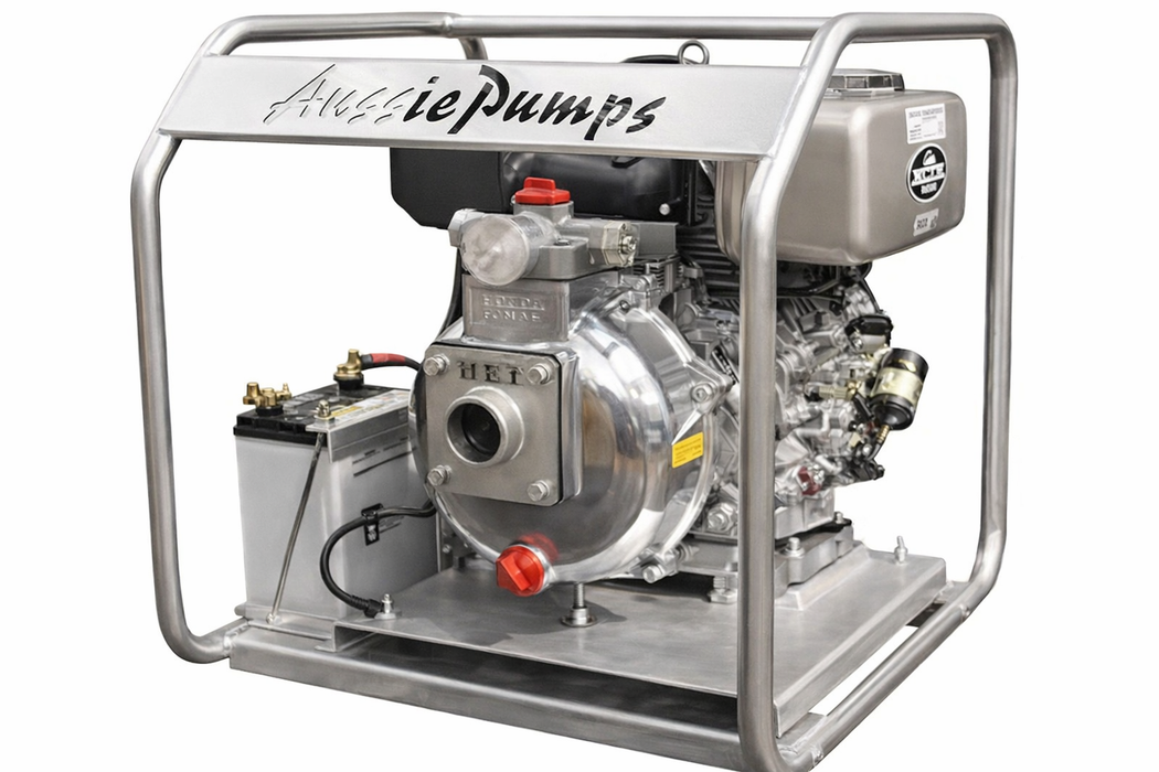 Aussie Pumps - Twin Impellar, 10Hp Yanmar Diesel, Electric Start. 450L/Min Max Flow. 90M Head