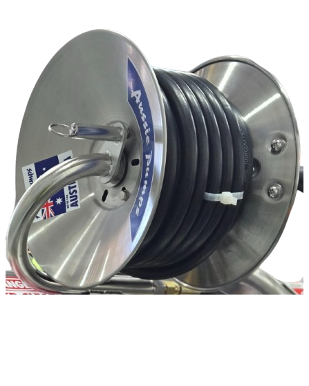 Aussie Pumps AB30 Pocket Rocket, Stainless Steel Hose Reel