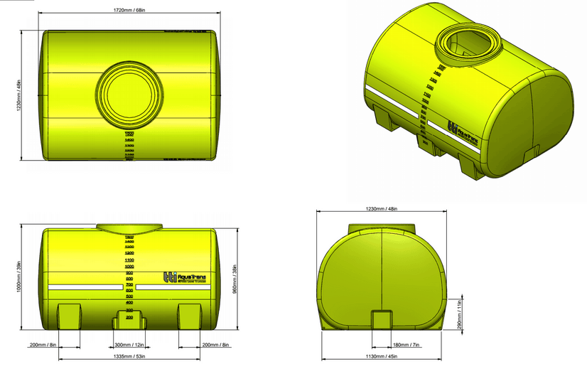 1500L AquaTrans™ Portable Water Cartage Tank