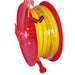 20MM X 30M RED POWDER COATED STEEL HOSEREEL, INC LIVE  SWIVEL AND MOUNTING BRACKET. 25MM BSP MALE INLET AND PVC FIRE/ WATER HOSE AND NOZZLE