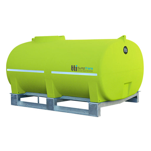 5000 litre SUMPTRANS pin mount spray tank - bare - Safety Green. DIMENSIONS-  L:2760mm, W:2000mm, H:1520mm.  WEIGHT: 245kg