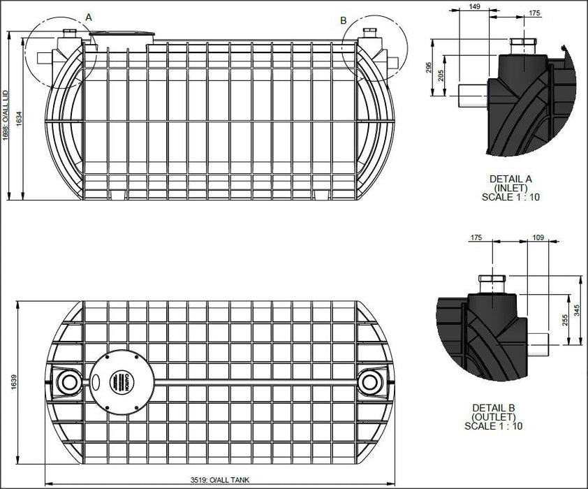 4,550 Litre Polymaster Septic Tank