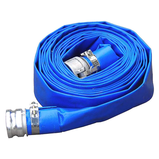 LAY FLAT 50MM BLUE-LINE. C&E AL CAMLOCK ENDS x 20m