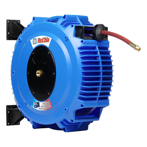 8MM AIR/WATER HOSE REEL AUTO REWIND, CAP 8MM X 20M, 240 PSI